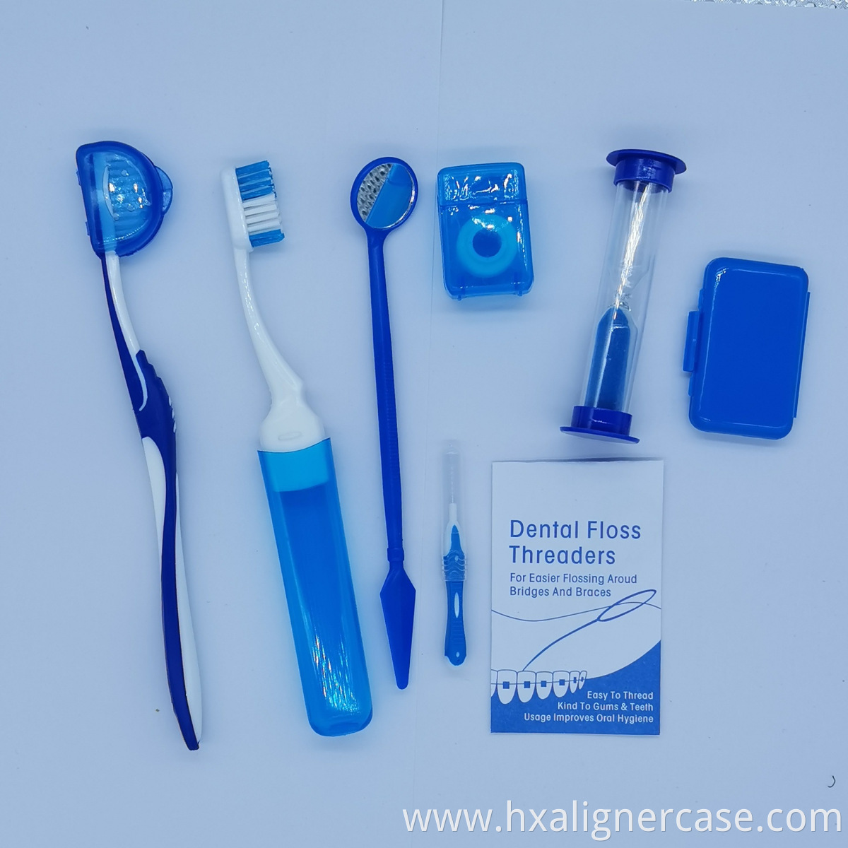 Portable 8 In 1 Travel Dental Hygiene Clean Care Brush Orthodontic kit